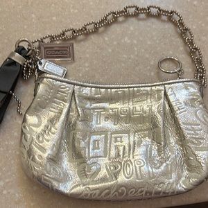 Coach one of a kind poppy mini clutch with chain